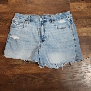 Denim Blue Women's American Eagle Distressed Relaxed Shorts